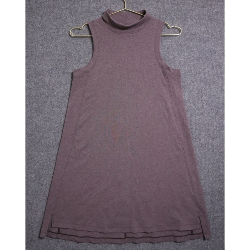 Lululemon Gone‎ for Week Purple Ribbed Sleeveless Mock Neck Dress Womens M